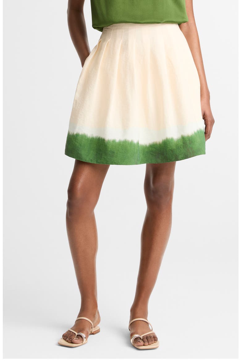 Dip Dye Pleated Skirt, Main, color, PORCELAIN/ HERBA