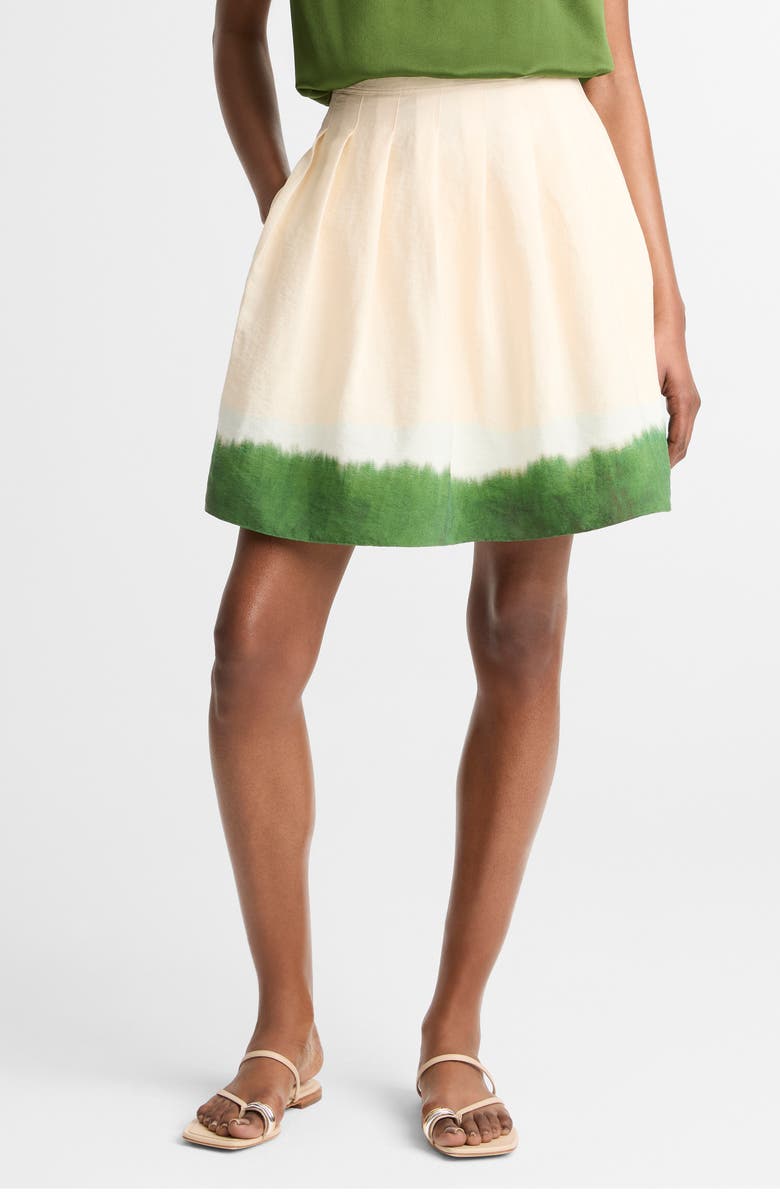 Vince Dip Dye Pleated Skirt, Main, color, Porcelain/ Herba