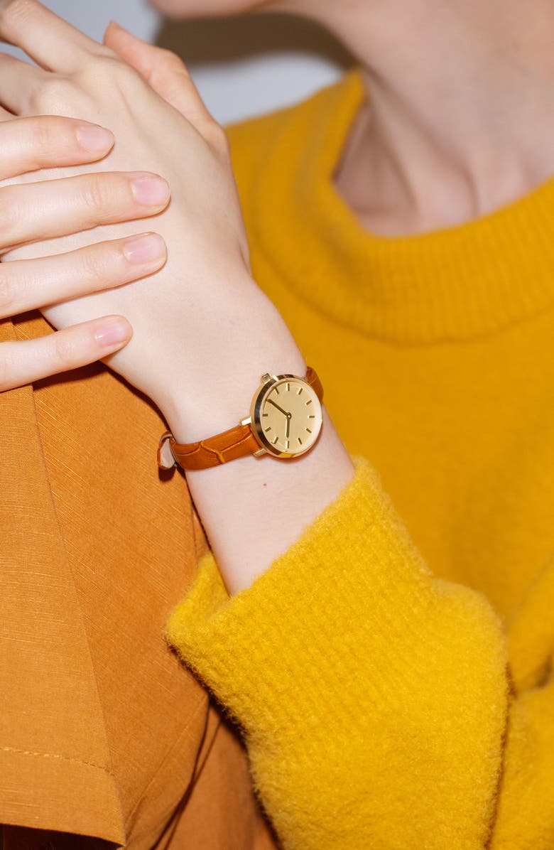 BREDA Beverly Leather Strap Watch, 25mm, Alternate, color, 