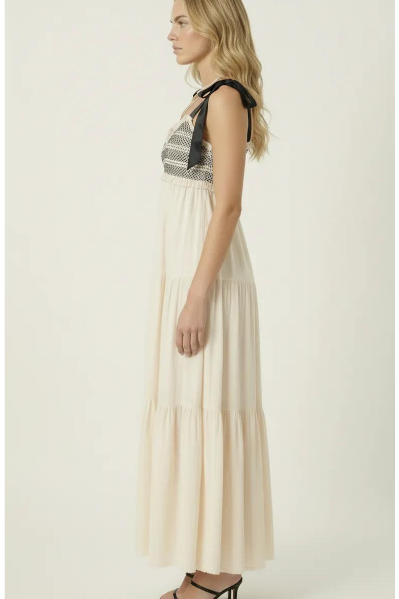 Smocked Lace-Trim Maxi Dress, Alternate, color, Ivory