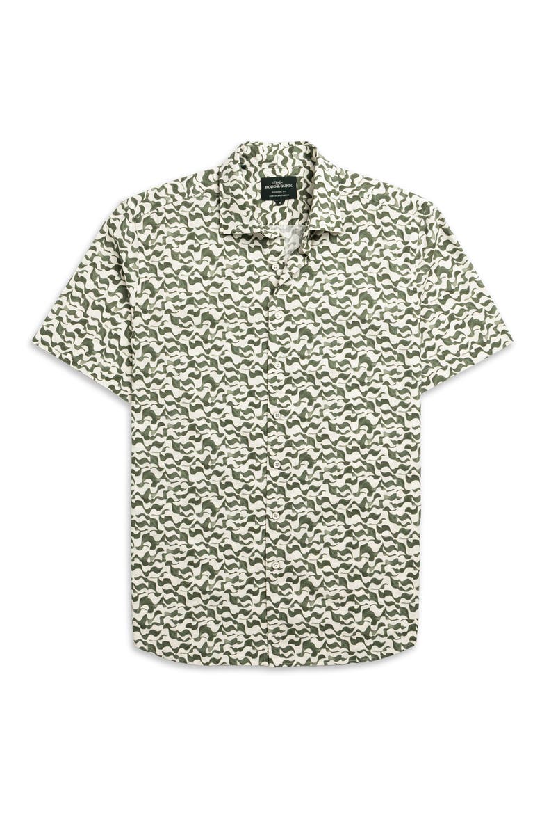 Bendigo Abstract Print Button-Up Shirt, Alternate, color, KELP