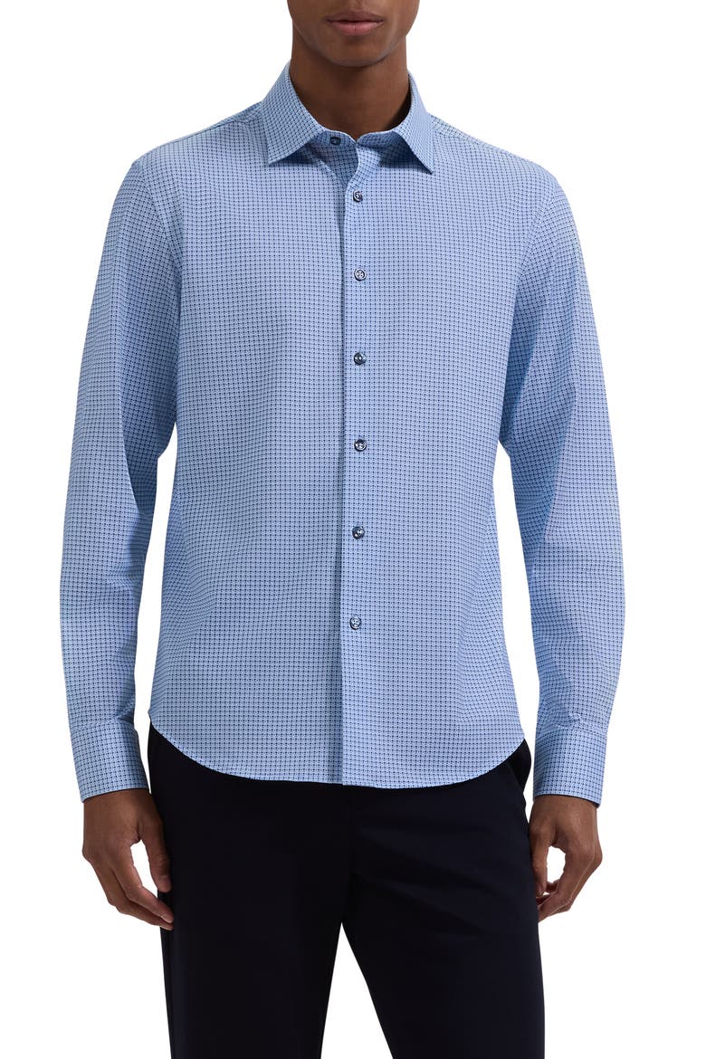 James OoohCotton® Geo Print Button-Up Shirt, Main, color, AIR BLUE