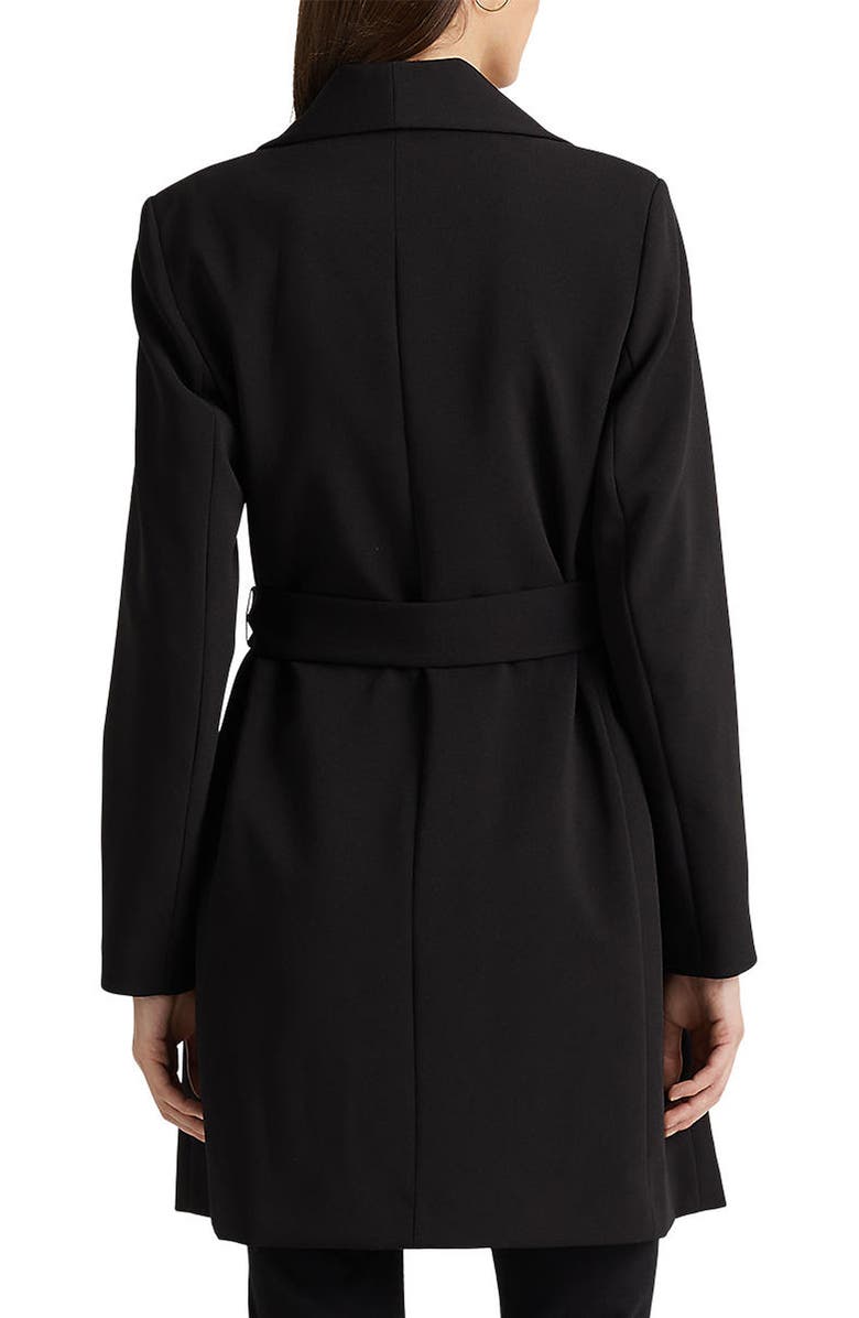 Lauren Ralph Lauren Drape Lapel Crepe Belted Coat, Alternate, color,