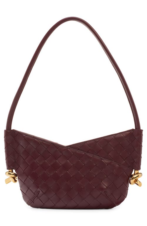 Shop Bottega Veneta Mini Solstice Intrecciato Leather Hobo Bag In 2250 Barolo-m Brass