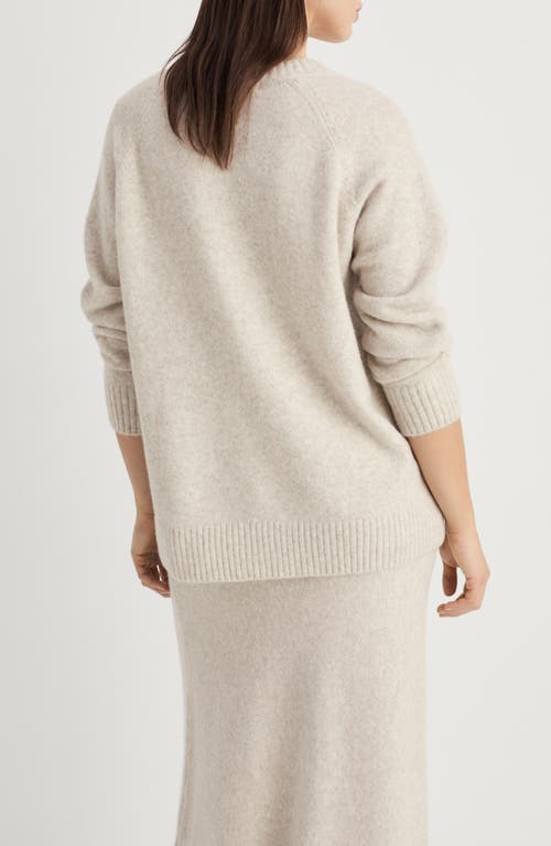 Mango Crewneck Raglan Sleeve Sweater In Neutral