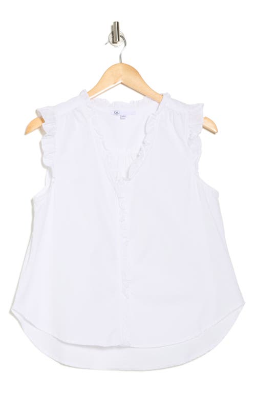 Daniel Rainn Ruffle Button-up Top In New White