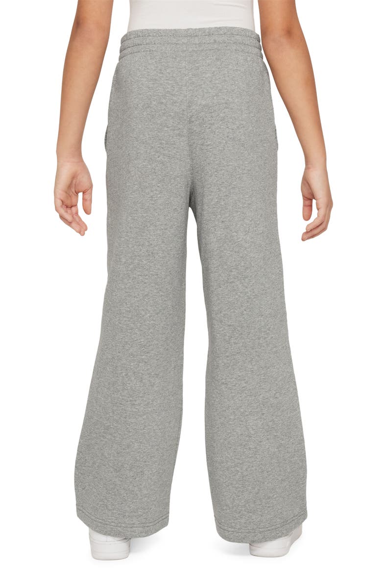 Kids' Sportswear Club Fleece Wide Leg Sweatpants, Alternate, color, 063 D GR H/WHITE