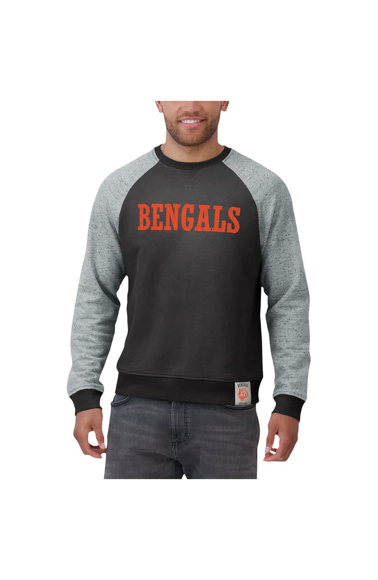 Darius Rucker Collection by Fanatics Men's Darius Rucker Collection by Fanatics Black/Heather Gray Cincinnati Bengals Colorblock Pullover Sweatshirt, Alternate, color, 