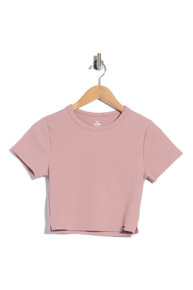 Rival Rib Performance Cropped T-Shirt, Main, color, TOURMALINE PINK