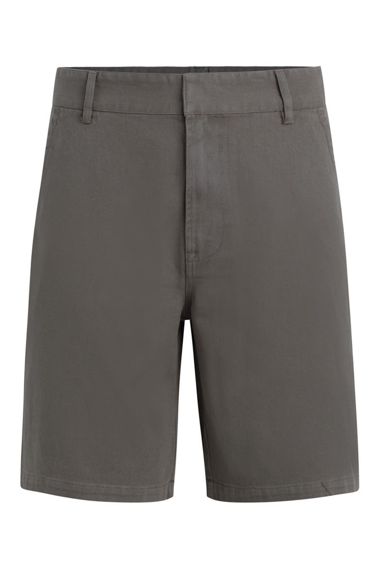 Venice Flat Front Grey Cotton Twill Chino Shorts, Alternate, color, CASTOR GREY