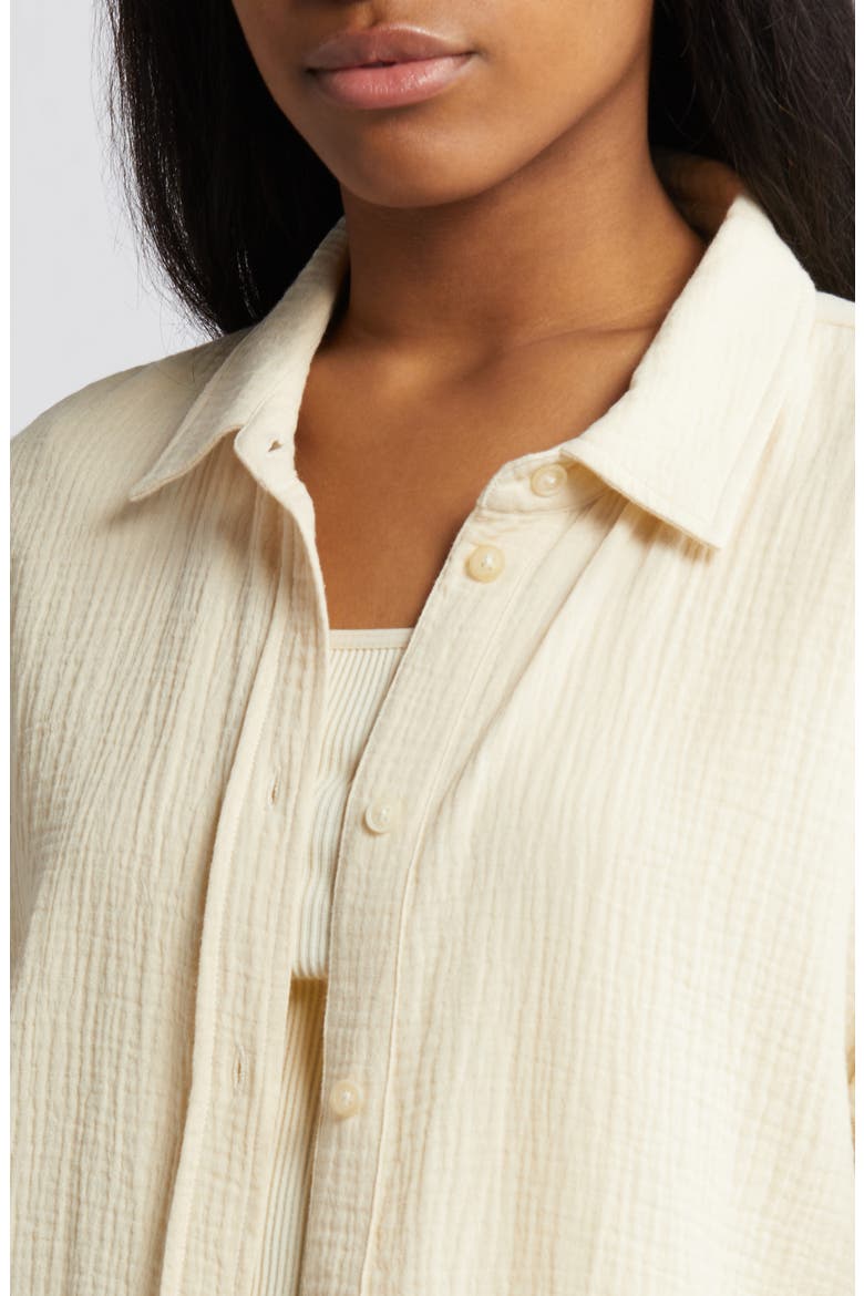 Oversized Beach Shirt, Alternate, color, BEIGE ANGORA