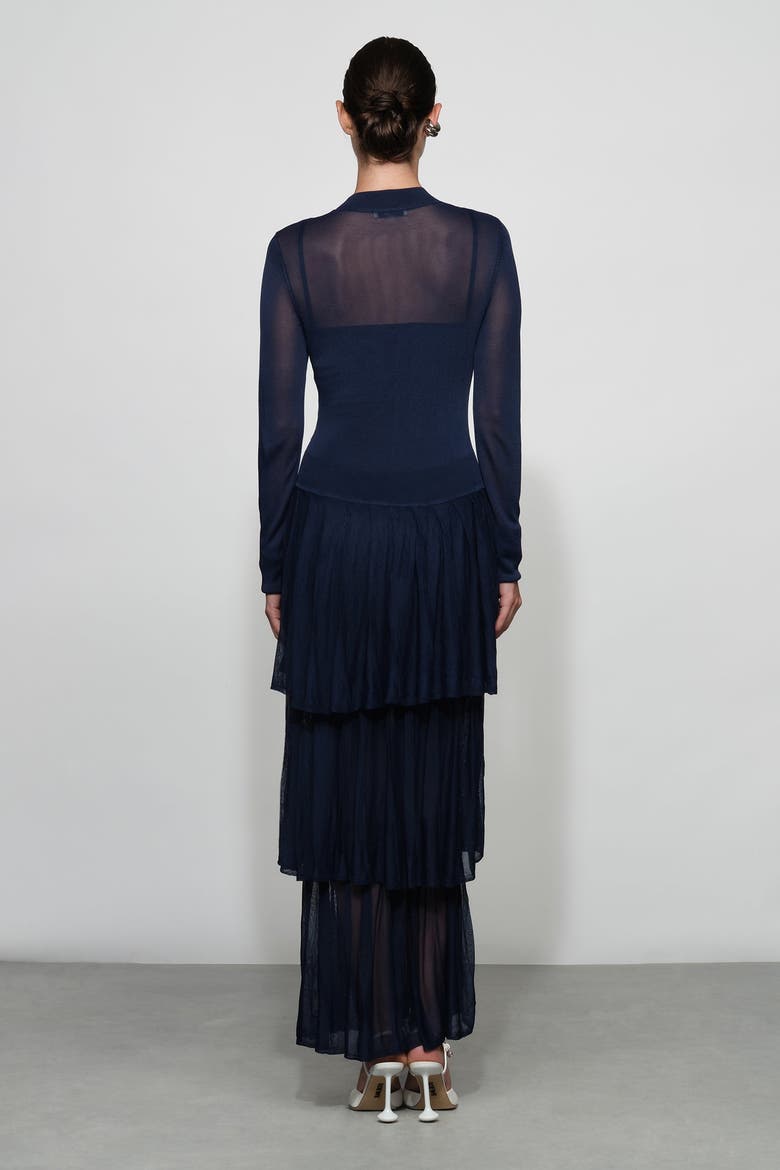Anslie Knit Midi Dress, Alternate, color, Midnight