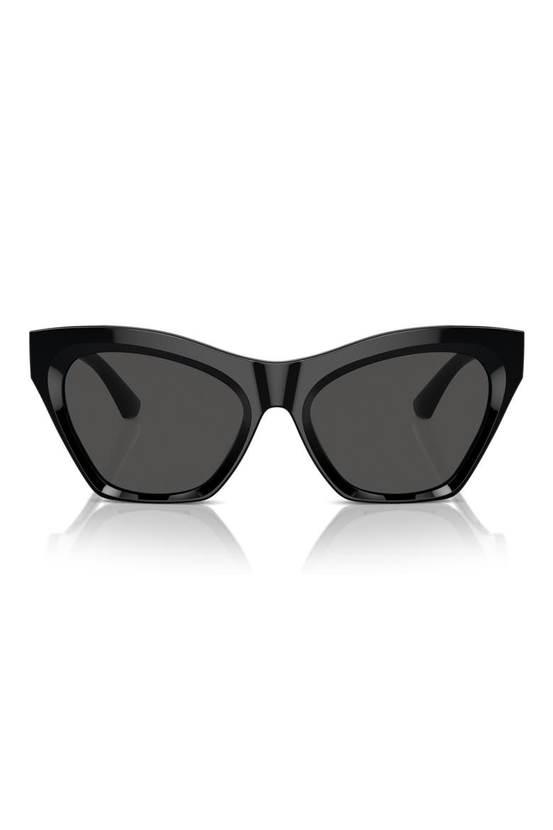 55mm Cat Eye Sunglasses, Main, color, BLACK