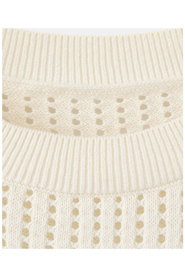 Pera Open Stitch Crewneck Sweater, Alternate, color, ECRU