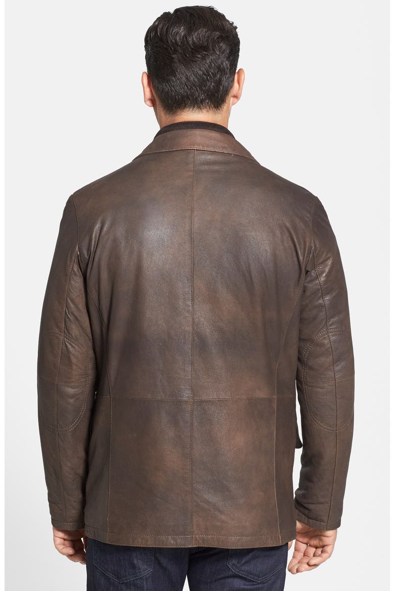 Contemporary Fit Hybrid Leather Jacket, Alternate, color, BROWN