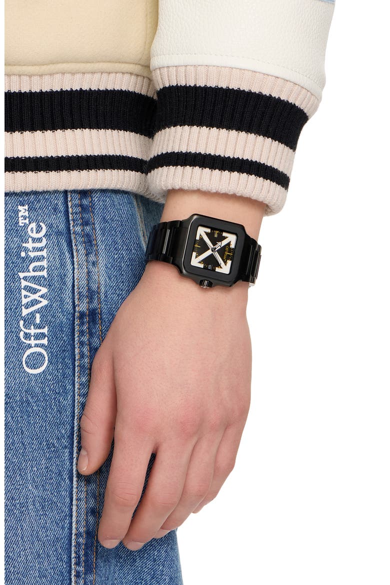 Proto Layer Quartz Bracelet Watch, 38mm x 46.5mm, Alternate, color, IP BLACK