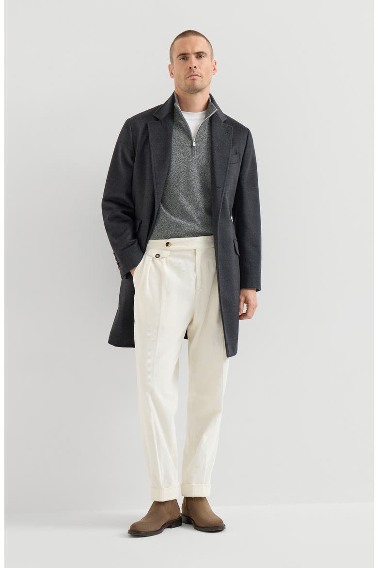 Mouliné cashmere sweater with half zip, Alternate, color, Dark Grey