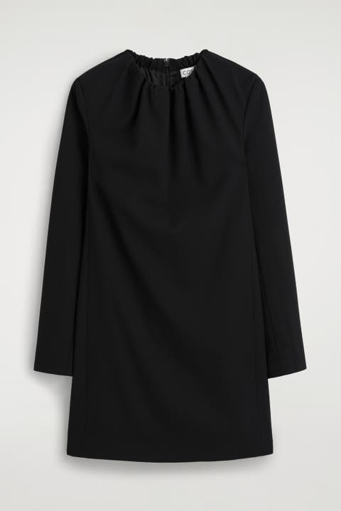 Pleated Tailored Twill Mini Dress