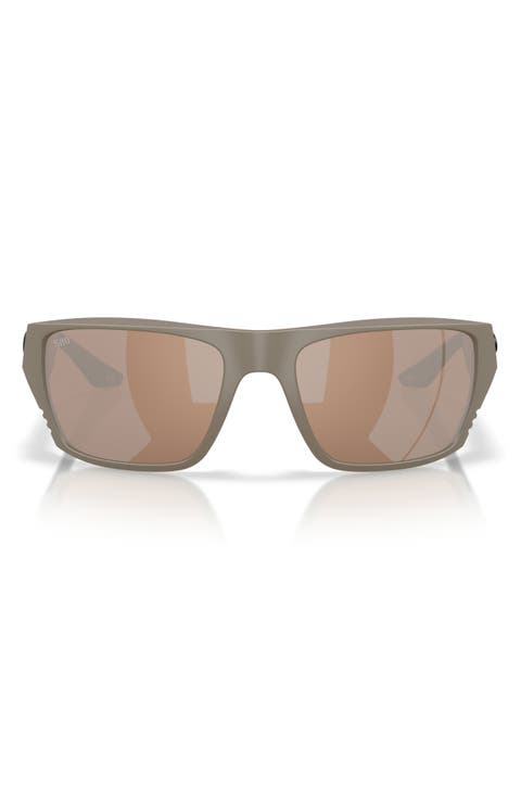 Finlet 59mm Polarized Rectangular Sunglasses