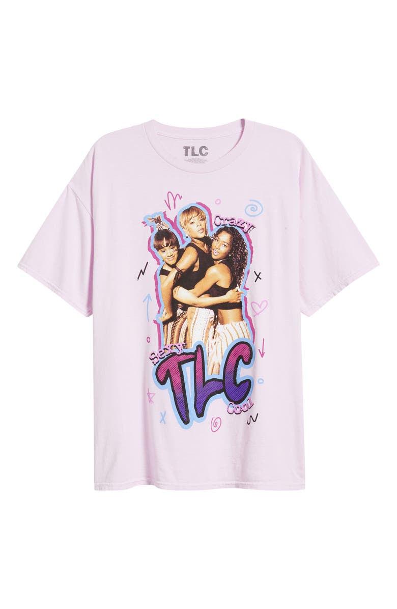 Merch Traffic TLC Girls Band Cotton Blend Graphic T-Shirt, Alternate, color, Lavender