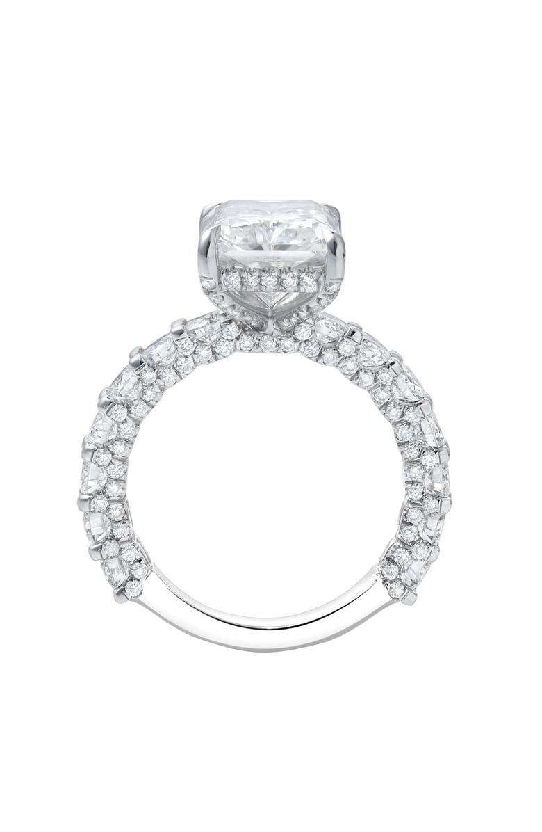 LuvMyJewelry Maelis 14K Gold Radiant Lab Grown Diamond Hidden Halo Engagement Ring - 7.45 Cts, Alternate, color, 14K White Gold