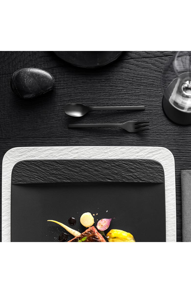 Villeroy & Boch Manufacture Rock Square Serving/Gourmet Plate, Alternate, color, Black