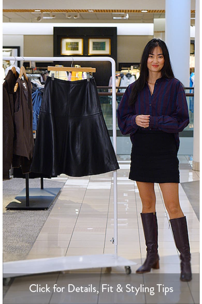 Leather A-Line Midi Skirt video