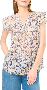 Vince Camuto Flutter Sleeve Top