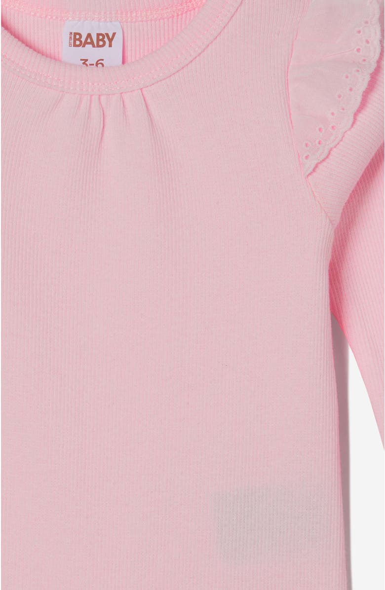 Cotton On Kids The Long Sleeve Broderie Ruffle Bubbysuit, Alternate, color, 