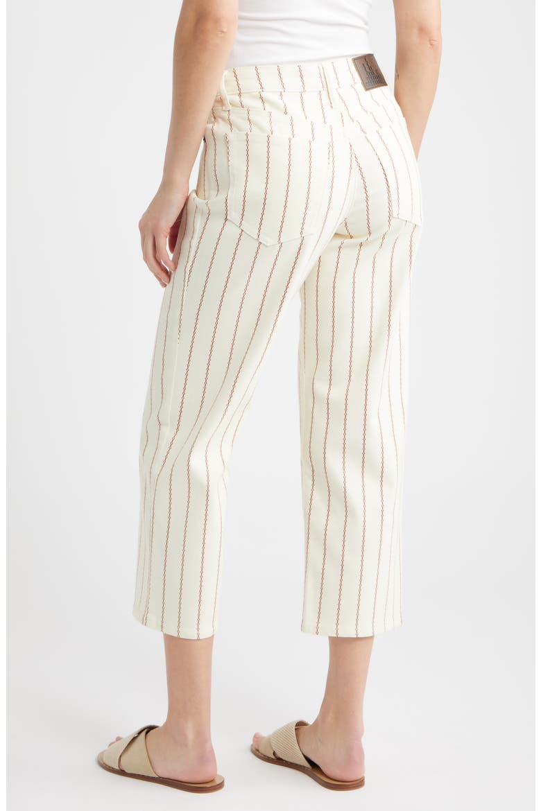 Stripe Crop Straight Leg Jeans, Alternate, color, PEARL/ TAMARIND