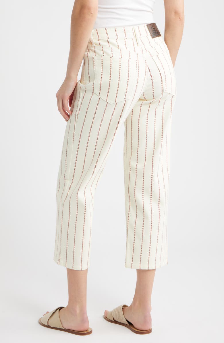 CITY BLUES Stripe Crop Straight Leg Jeans, Alternate, color, Pearl/ Tamarind