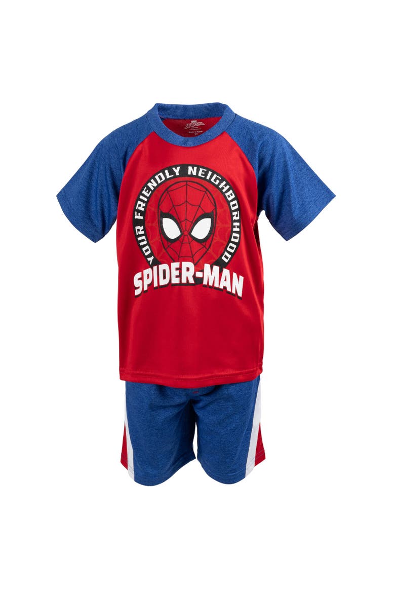 Spider-Man 3pc Tank Top, Tee & Shorts Set, Alternate, color, Blue /Gray /Red