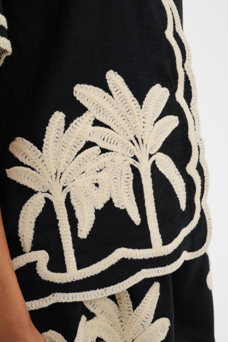 Armida Embroidered Short Sleeve Shirt, Alternate, color, Black