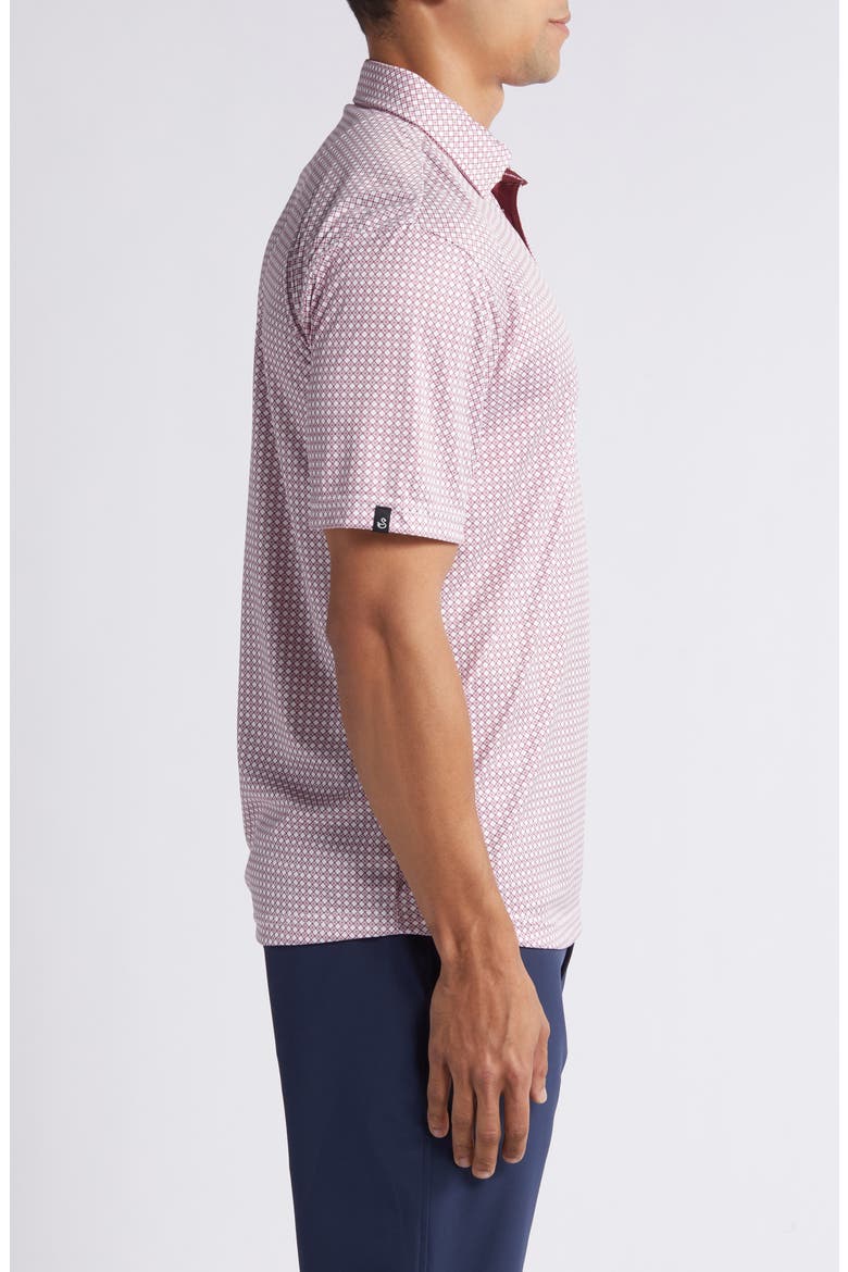 Tanner Geo Print Performance Golf Polo, Alternate, color, MAROON