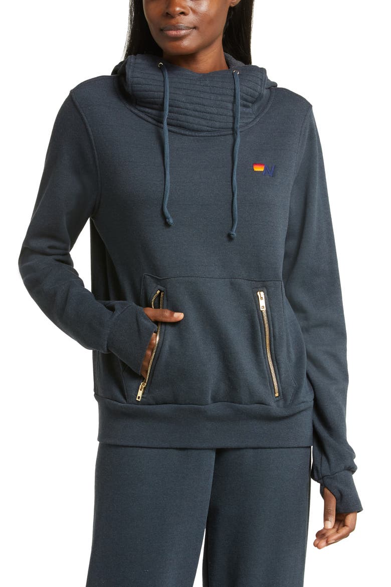 Bolt Ninja Cotton Blend Hoodie, Main, color, CHARCOAL/ MINT