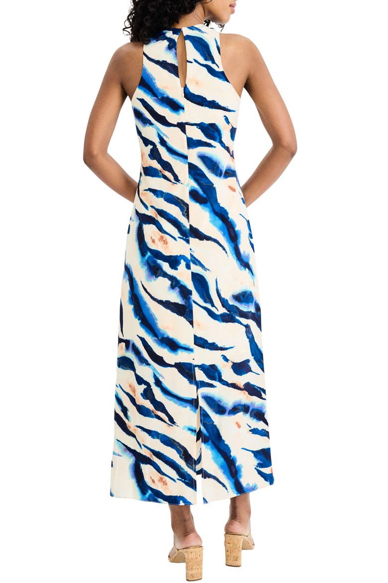 Sleeveless Shift Midi Dress, Alternate, color, CREAM/ BLUE