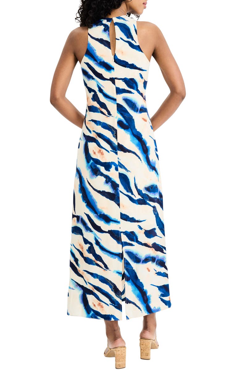 Donna Morgan Sleeveless Shift Midi Dress, Alternate, color, Cream/ Blue