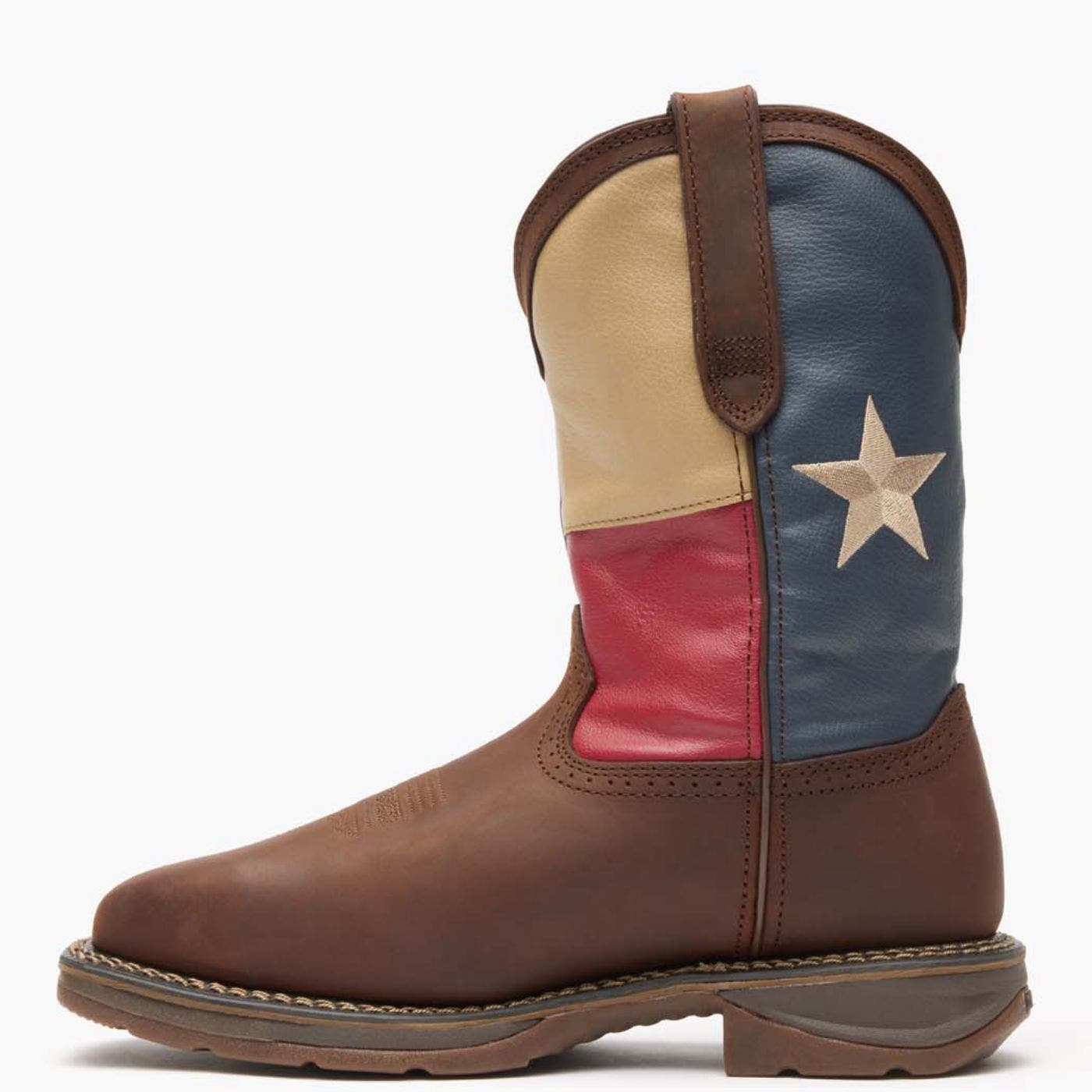 DURANGO Texas Flag Steel Toe Work Boot, Alternate, color, Dark Brown And Texas Flag