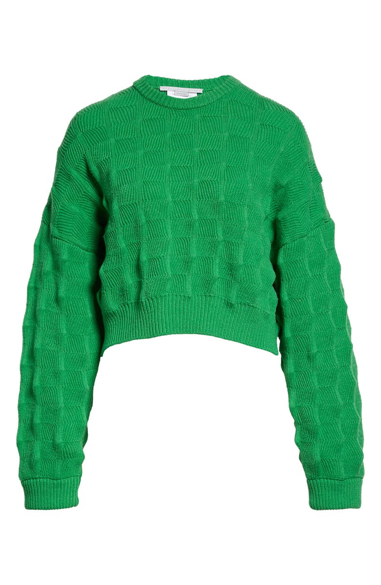 Stella McCartney Popcorn Texture Crop Virgin Wool Sweater, Alternate, color, 