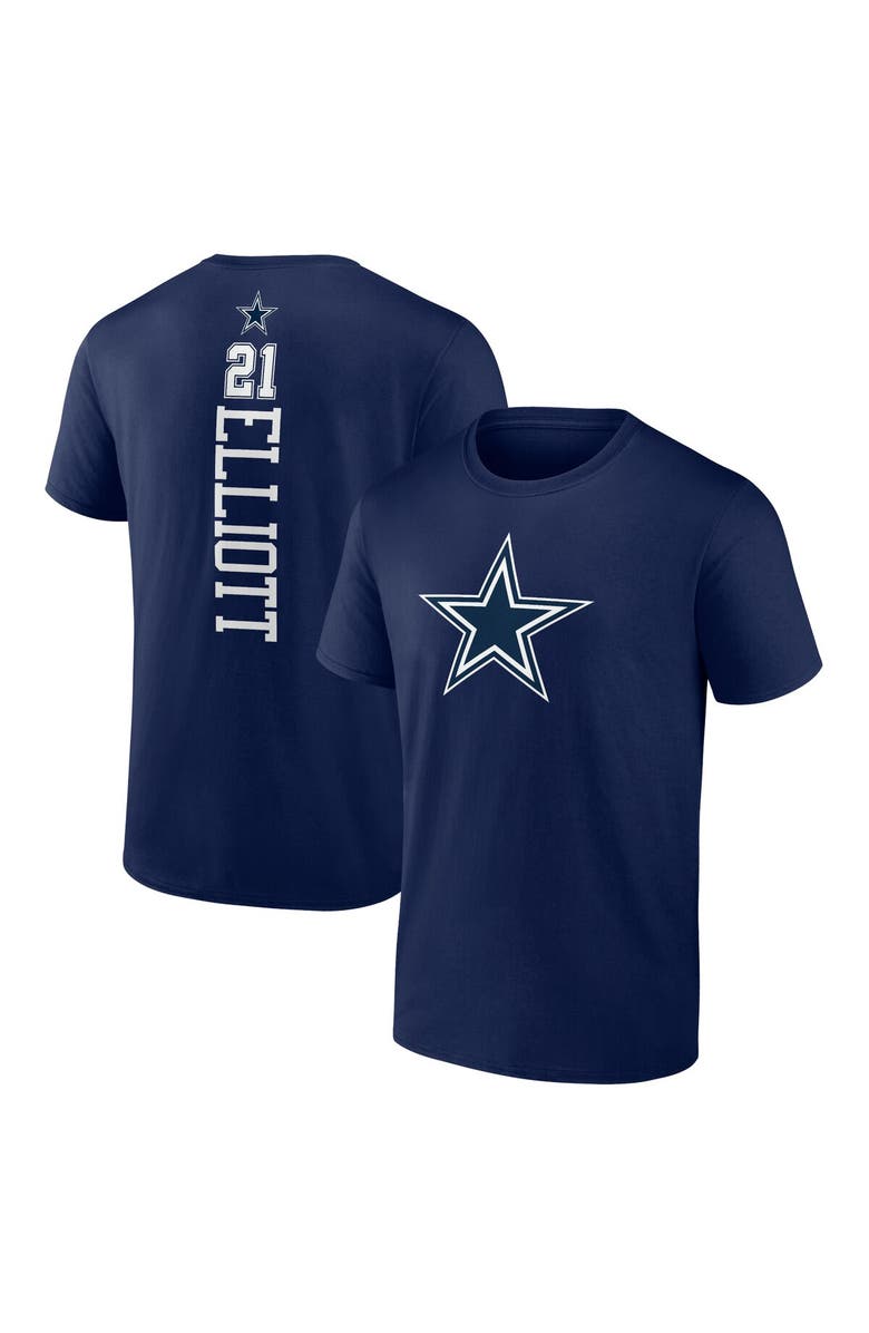 FANATICS Men's Fanatics Branded Ezekiel Elliott Navy Dallas Cowboys Playmaker T-Shirt, Main, color, 