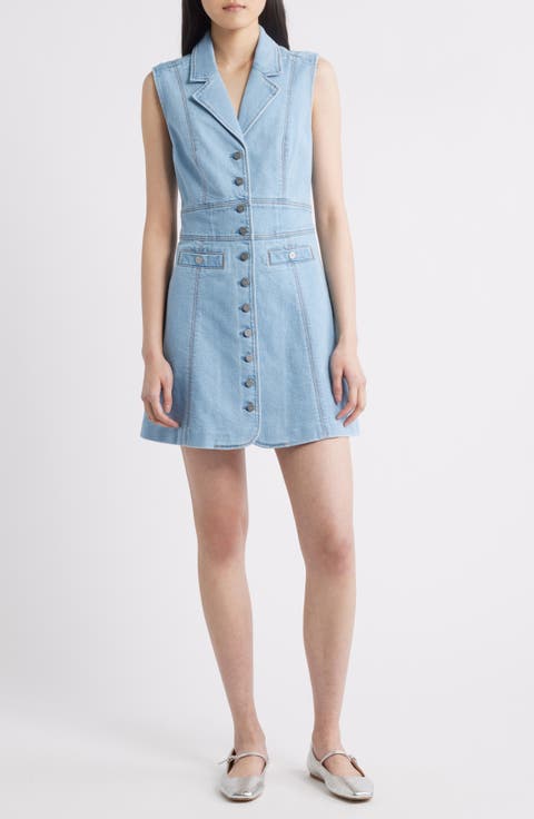 Via Sleeveless Denim Minidress (Jocelyn)