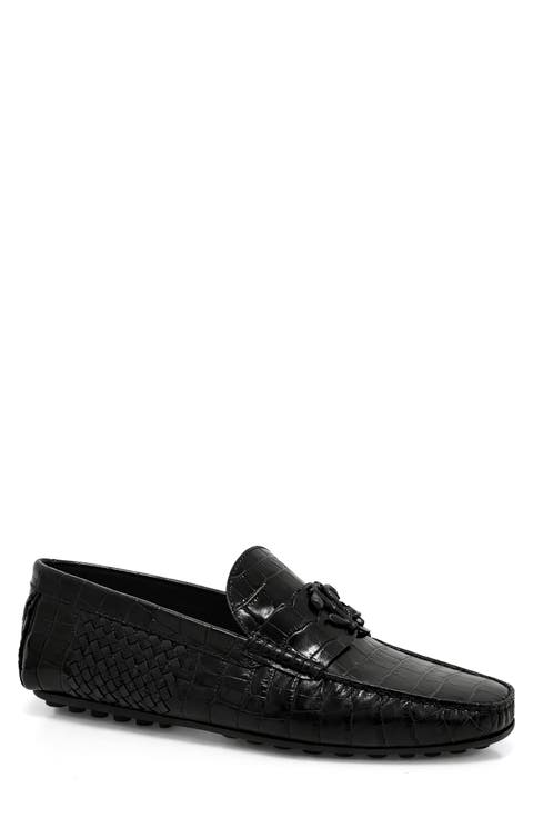 Cocco Woven Croc Embossed Driving Loafer (Men)