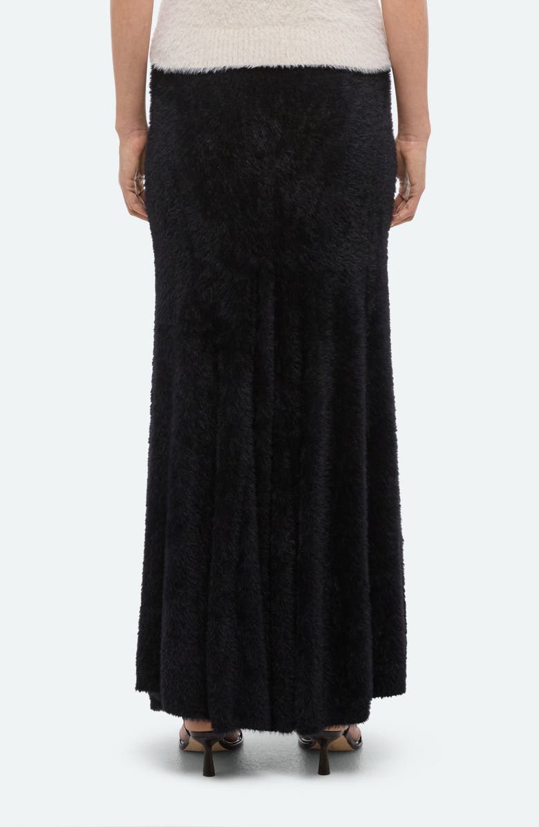 Helmut Lang Grunge Faux Fur Maxi Skirt, Alternate, color, Black