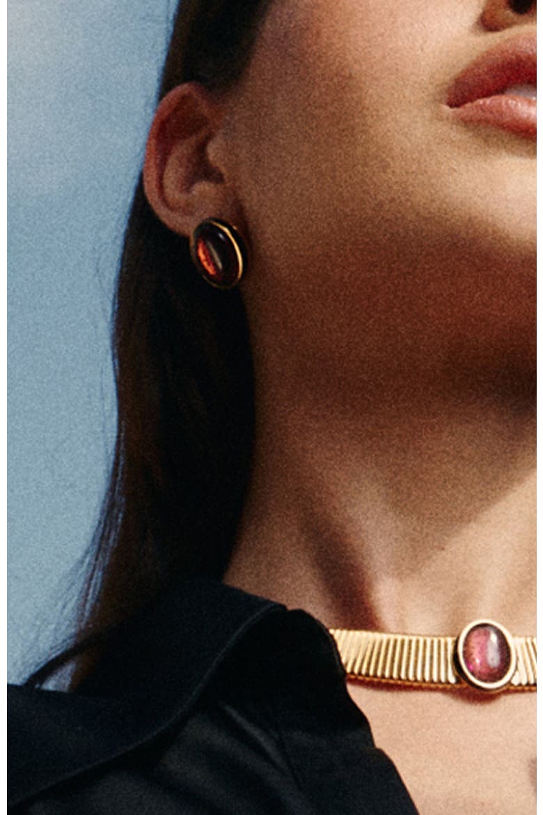 Gladiator Earrings, Alternate, color, Red