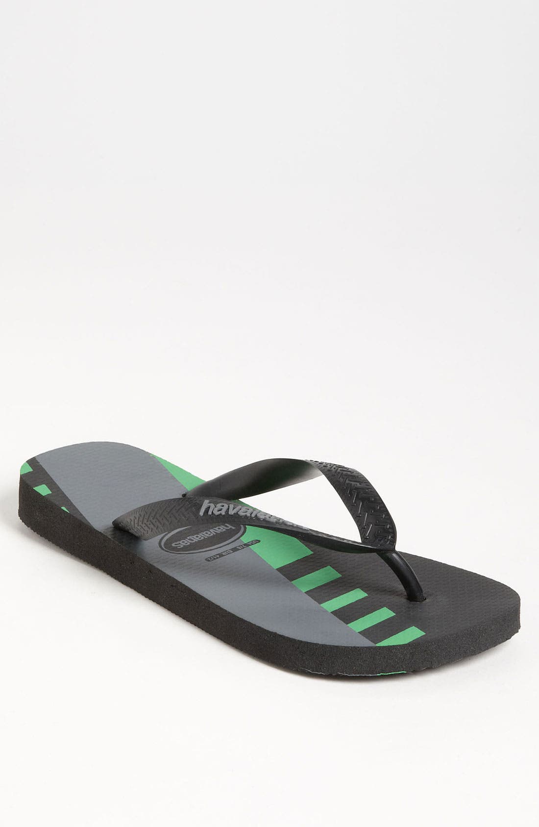 TREND Mens Flip Flop, Main, color, BLACK/ GREEN