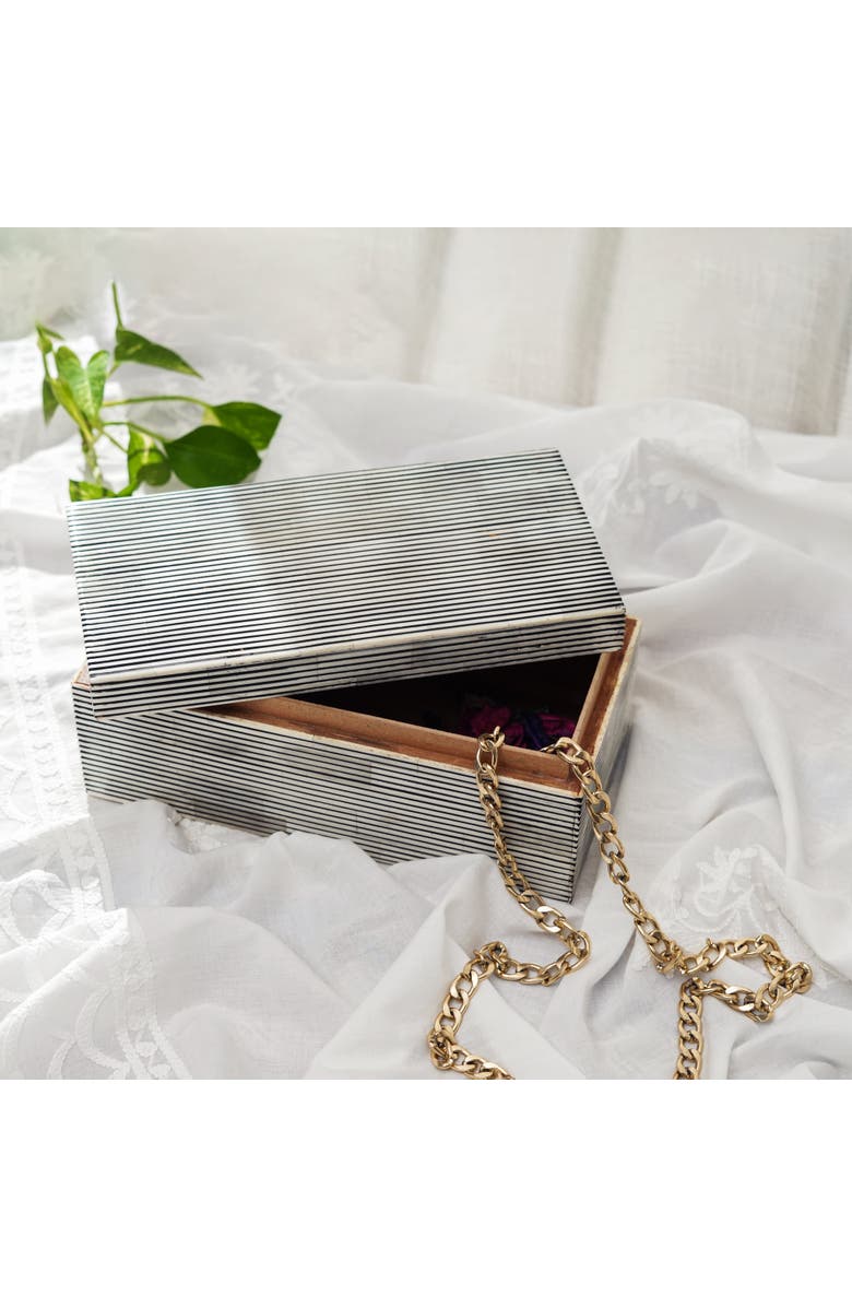 Mela Artisans Pinstripe Inlay Box, Alternate, color, Pinstripe