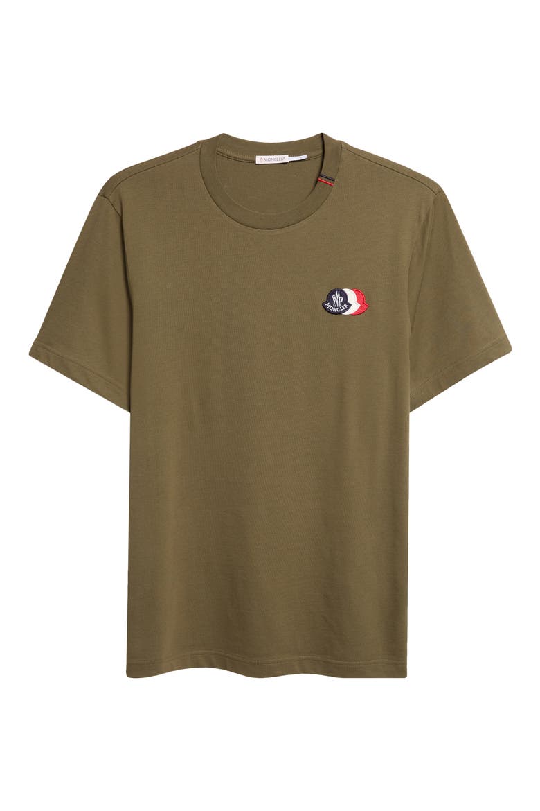 Tricolor Logo Patch T-Shirt, Alternate, color, OLIVE NIGHT