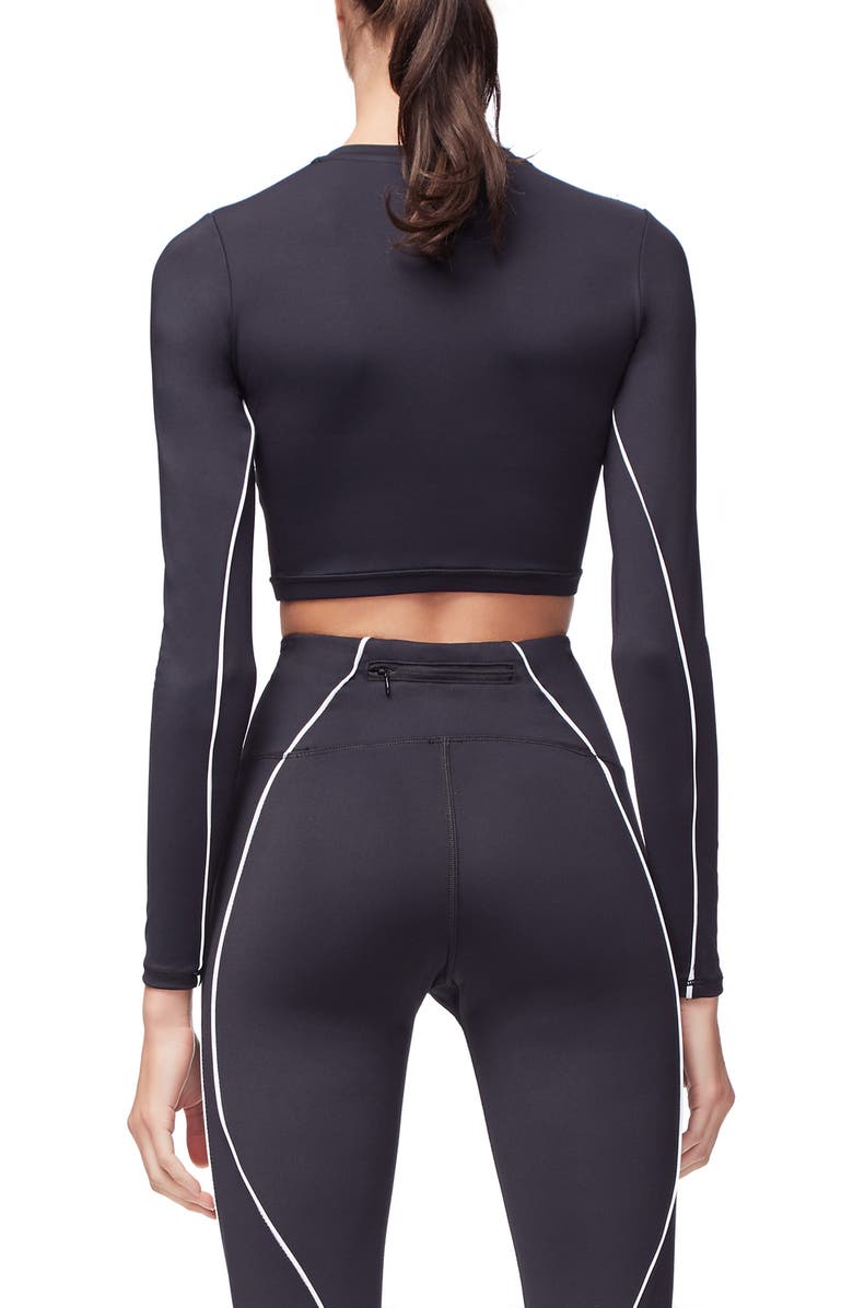 Good American Piped Crop Top, Alternate, color, 