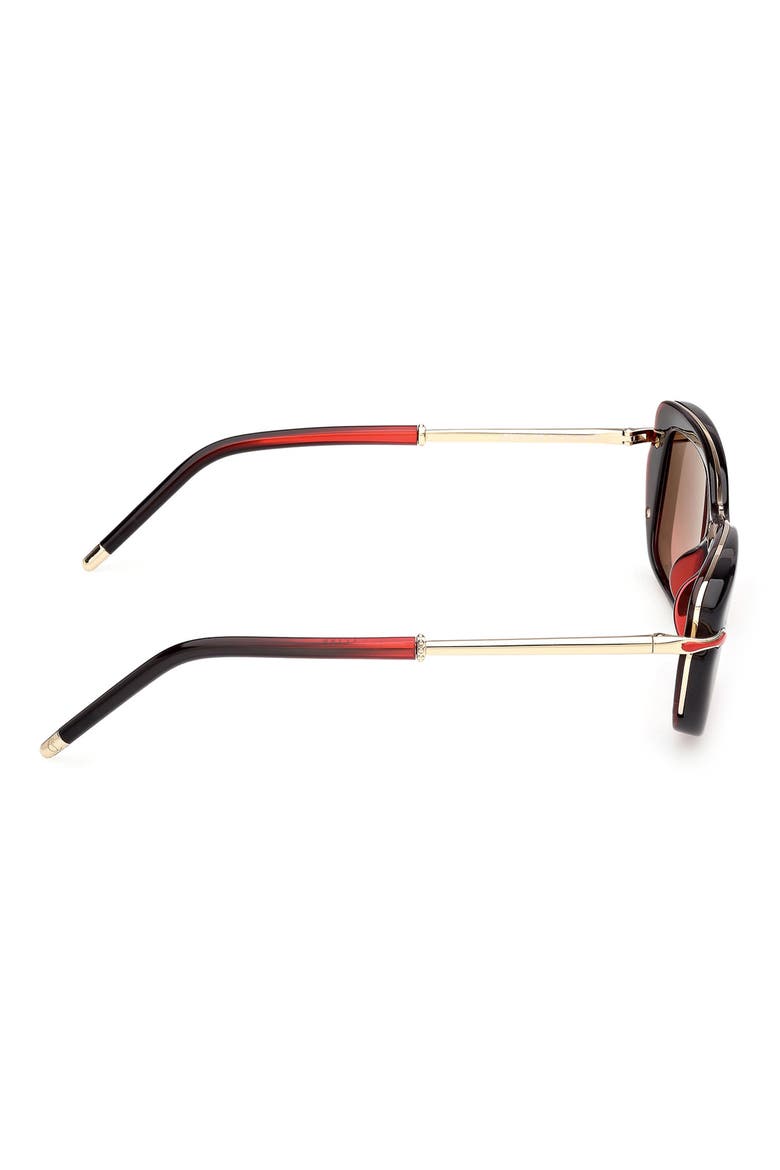 53mm Butterfly Sunglasses, Alternate, color, BILAYER BLACK / RED / GOLD