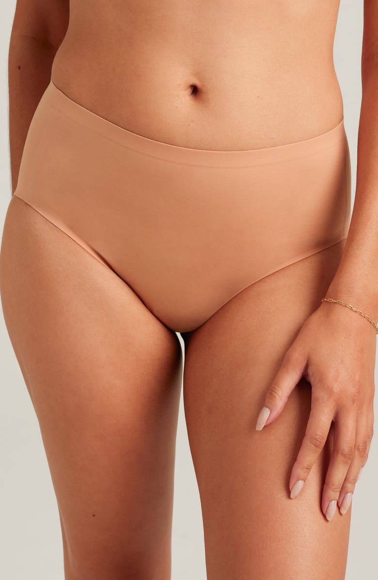 Saalt Seamless High Waist Briefs, Main, color, Nude